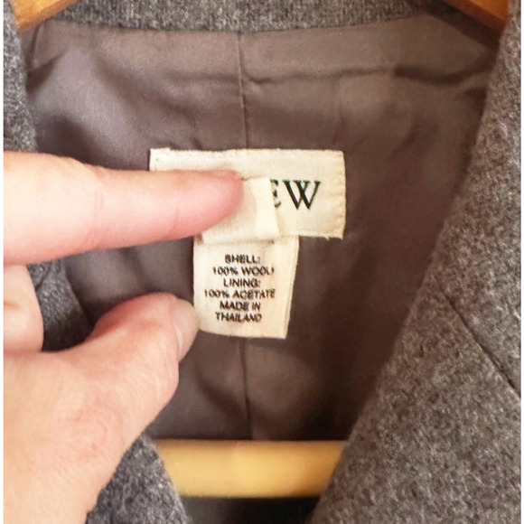 J Crew Women 100% Wool Double Breasted Blazer Jacket Size 4 Gray Preppy Academia - Picture 6 of 8
